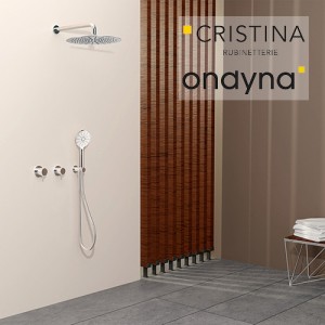 Pack encastre triverde mitigeur 2 boutons  chrome - CRISTINA ONDYNA XTV68351 