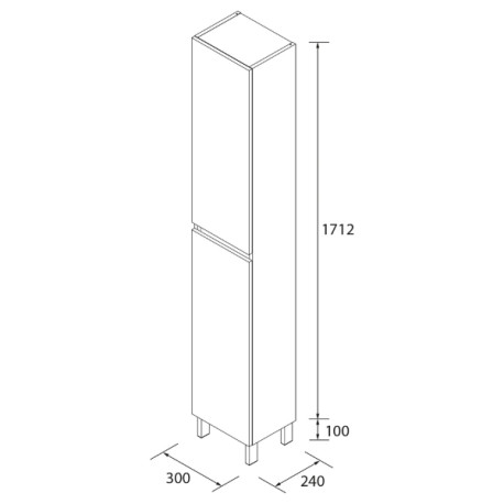 Colonne 2 portes INFINITY Chêne Africain - SALGAR 106308