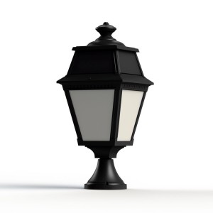 Borne Avenue 2 N°5 LED opale Noir foncé 000 - PRADIER 102115000 