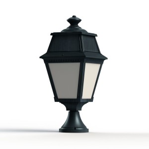 Borne Avenue 2 N°5 LED opale Vert de gris 008 - PRADIER 102115008 