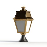 Borne Avenue 2 N°5 LED opale Laiton vernis teinté 070 - PRADIER 102115070 