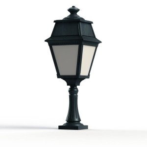 Borne Avenue 2 N°6 LED opale Vert de gris 008 - PRADIER 102118008 
