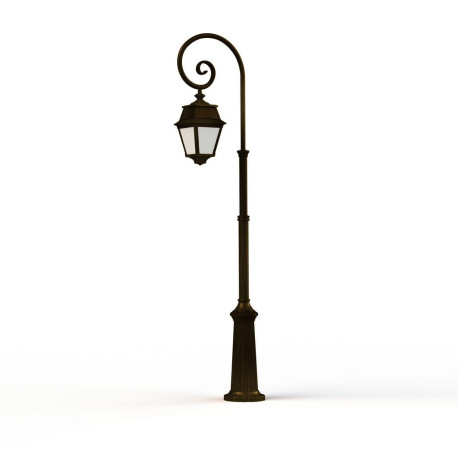 Lampadaire Avenue 2 N°8 LED opale Patiné doré 009 - PRADIER 102124009 