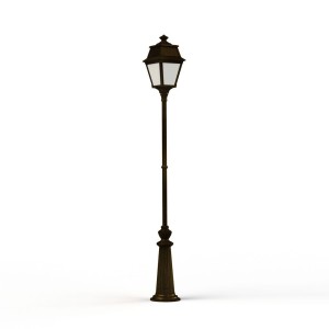 Lampadaire Avenue 2 N°9 LED opale Patiné doré 009 - PRADIER 102127009 