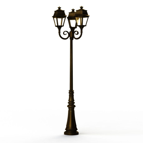 Lampadaire Avenue 2 N°11 LED clair Patiné doré 009 - PRADIER 102129009 