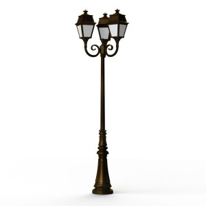 Lampadaire Avenue 2 N°11 LED opale Patiné doré 009 - PRADIER 102130009 