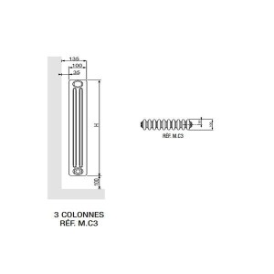 Radiateur chauffage central ACOVA VUELTA Vertical 2196W M2C3-12-200