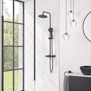 Colonne de douche thermostatique Aquafactory Noir mat - KINEDO CD360