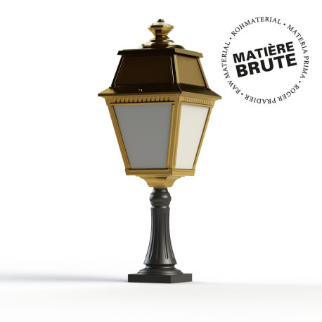 Borne Avenue 2 N°6 LED Laiton brut 072 Diffuseur opale - PRADIER 102118072 