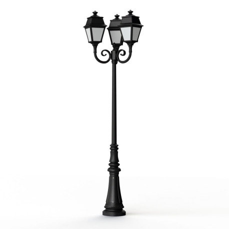 Lampadaire Avenue 2 N°11 LED opale Noir foncé 000 - PRADIER 102130000 
