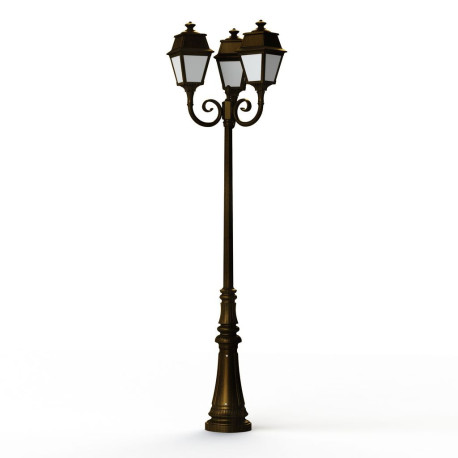 Lampadaire Avenue 2 N°11 LED opale Patiné doré 009 - PRADIER 102130009 