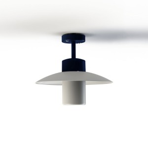 Plafonnier Aubanne N°2 depoli Bleu acier 065 - PRADIER 101004065 
