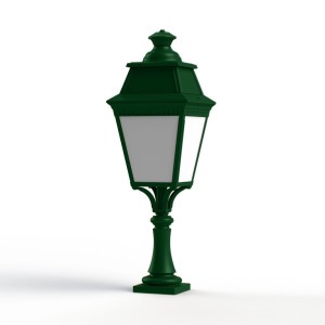 Borne Avenue 3 N°5 LED Warm Vert 067 Diffuseur opale - PRADIER 103220067 