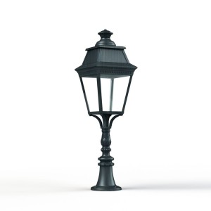 Borne Avenue 3 N°6 LED Warm Patine vert de gris 008 Diffuseur clair - PRADIER 103223008 