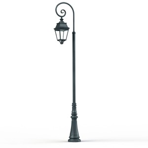 Lampadaire Avenue 3 N°9 LED Warm Patine vert de gris 008 Diffuseur clair - PRADIER 103238008 