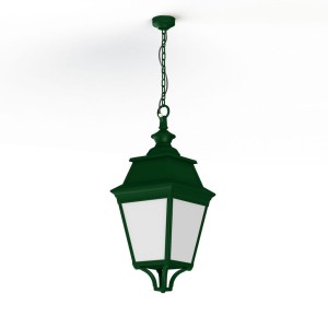 Suspension Avenue 3 N°1 LED Warm Vert 067 Diffuseur opale - PRADIER 103104067 