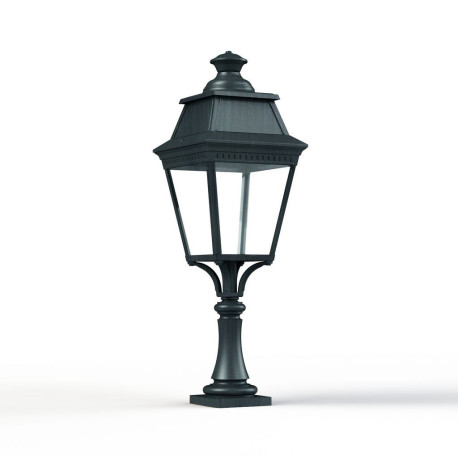 Borne Avenue 3 N°5 LED Warm Patine vert de gris 008 Diffuseur clair - PRADIER 103218008 