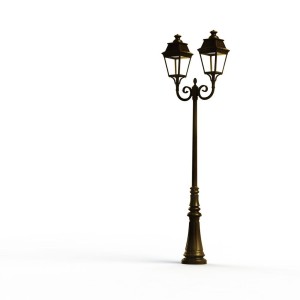 Lampadaire Avenue 3 N°8 LED Warm Patine dorée 009 Diffuseur clair - PRADIER 103233009 