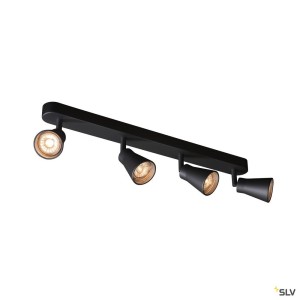 Plafonniers intérieurs LED AVO applique et plafonnier intérieur quad noir GU10/QPAR51 4x 50W max - SLV 1000895 