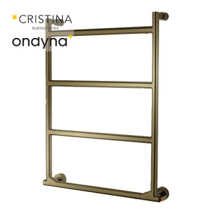 Sèche-serviette électrique Cristina Sereno avec interrupteur Or brossé PVD - MSE57296P