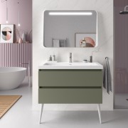 Meuble de salle de bain SPIRIT 1000 2 tiroirs métalliques GREEN FOREST - SALGAR 103474 