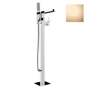 Mélangeur bain/douche avec colonnette d'alimentation par le sol et douchette flat one or GILLO - BOSSINI Z00761021