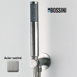 Sortie murale avec support en acier inoxydable Nobu Acier satiné - BOSSINI INC002075