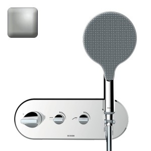 Partie externe mitigeur thermostatique mural bain douche nickel satiné Apice - Bossini Z00521094