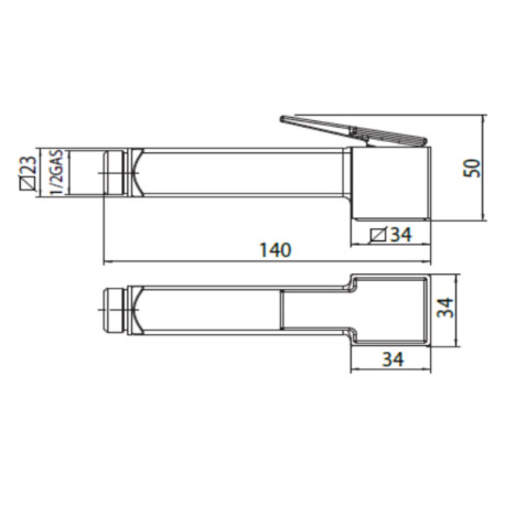 Douchette d’arrêt WC CUBE Brass chromé - Bossini B00475030
