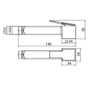 Douchette d’arrêt WC CUBE Brass chromé - Bossini B00475030