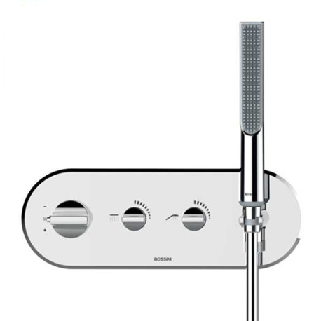 Partie externe mitigeur thermostatique mural bain douche chromé Apice - Bossini Z00523030