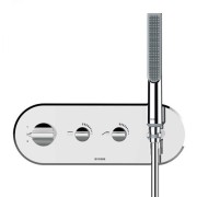 Partie externe mitigeur thermostatique mural bain douche chromé Apice - Bossini Z00523030