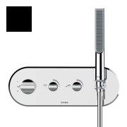 Partie externe mitigeur thermostatique mural bain douche noir mat Apice - Bossini Z00523073