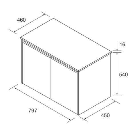 Ensemble meuble et plan de salle de bain 2 Portes Noja 800 Red Satin - SALGAR 105557