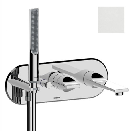Partie externe mitigeur monocommande mural bain douche blanc mat Apice - Bossini Z00555045