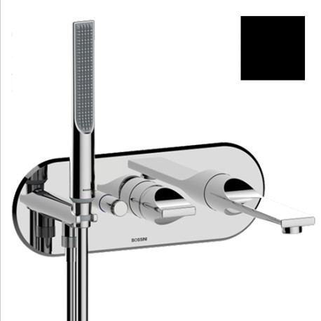 Partie externe mitigeur monocommande mural bain douche noir mat Apice - Bossini Z00555073