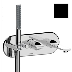 Partie externe mitigeur monocommande mural bain douche noir mat Apice - Bossini Z00555073