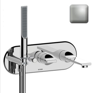 Partie externe mitigeur monocommande mural bain douche nickel satiné Apice - Bossini Z00555094