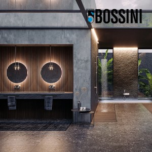 Partie externe mitigeur lavabo mural chromé Apice - Bossini Z00549030