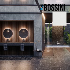 Partie externe mitigeur lavabo mural blanc mat Apice - Bossini Z00549045