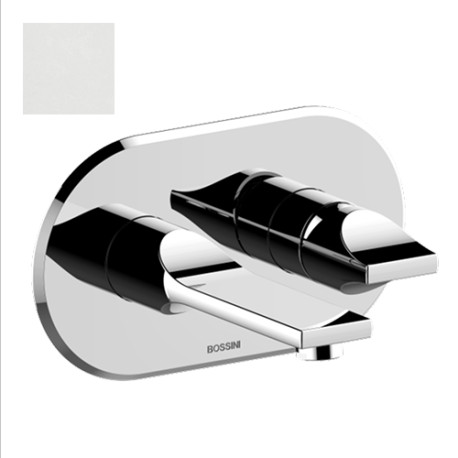 Partie externe mitigeur lavabo mural blanc mat Apice - Bossini Z00549045