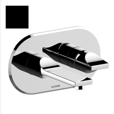 Partie externe mitigeur lavabo mural noir mat Apice - Bossini Z00549073