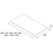 Ensemble meuble et plan de salle de bain 2 Portes Noja 800 White gloss - SALGAR 105552