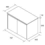 Ensemble meuble et plan de salle de bain 2 Portes Noja 800 Green Satin - SALGAR 105556