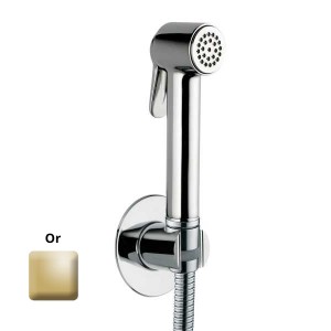 Ensemble douchette avec support et flexible en laiton 125 cm Paloma-Brass or - Bossini CA2001B021