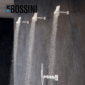 Set pomme de tête 100mm orientable blanc mat Apice Spot - Bossini HH1000045