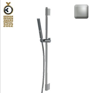 Ensemble barre de douche ronde et douchette nickel satiné Apice - Bossini DA5061094