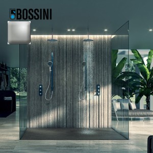 Ensemble barre de douche plate et pomme de douche nickel satiné Apice - Bossini D48086094