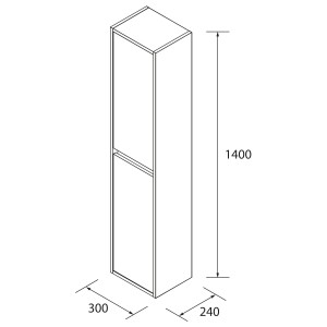 Colonne suspendue 1400 Noja Noyer Maya - SALGAR 104368