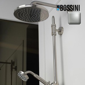 Pomme de tête 210mm et bras de fixation mural nickel satiné Liberty Line - Bossini H27740G094